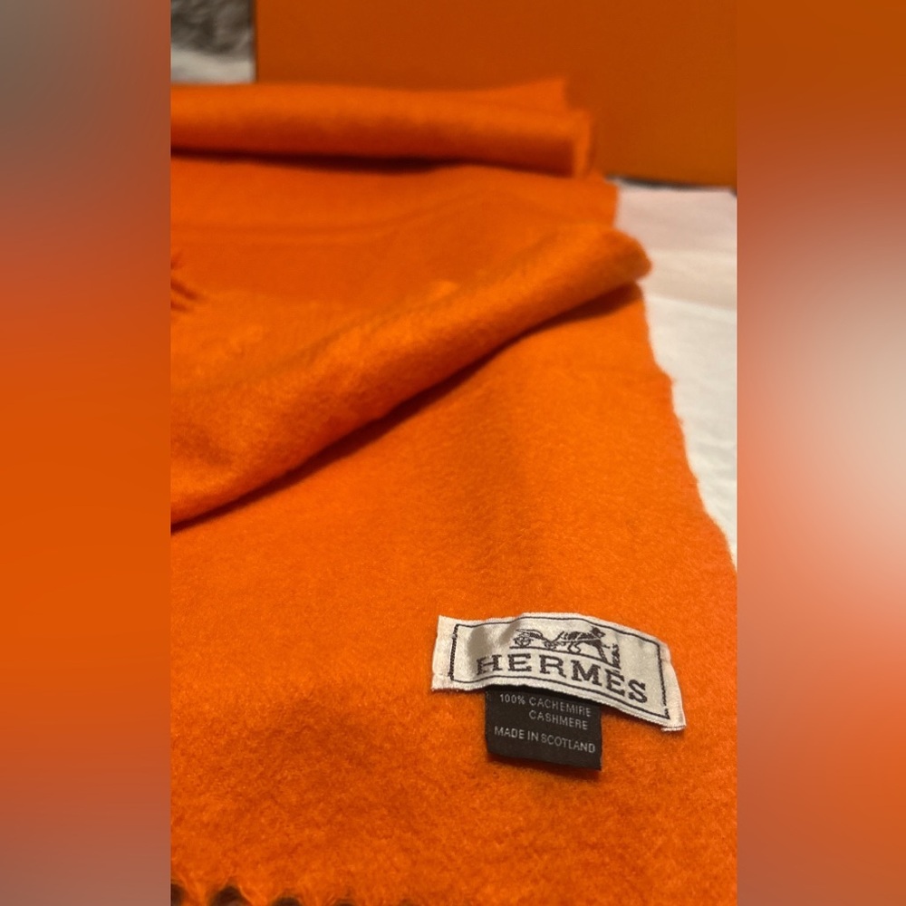 Hermes Cashmere Scarf - Orange (Origin - Scotland) - Picture 4 of 7
